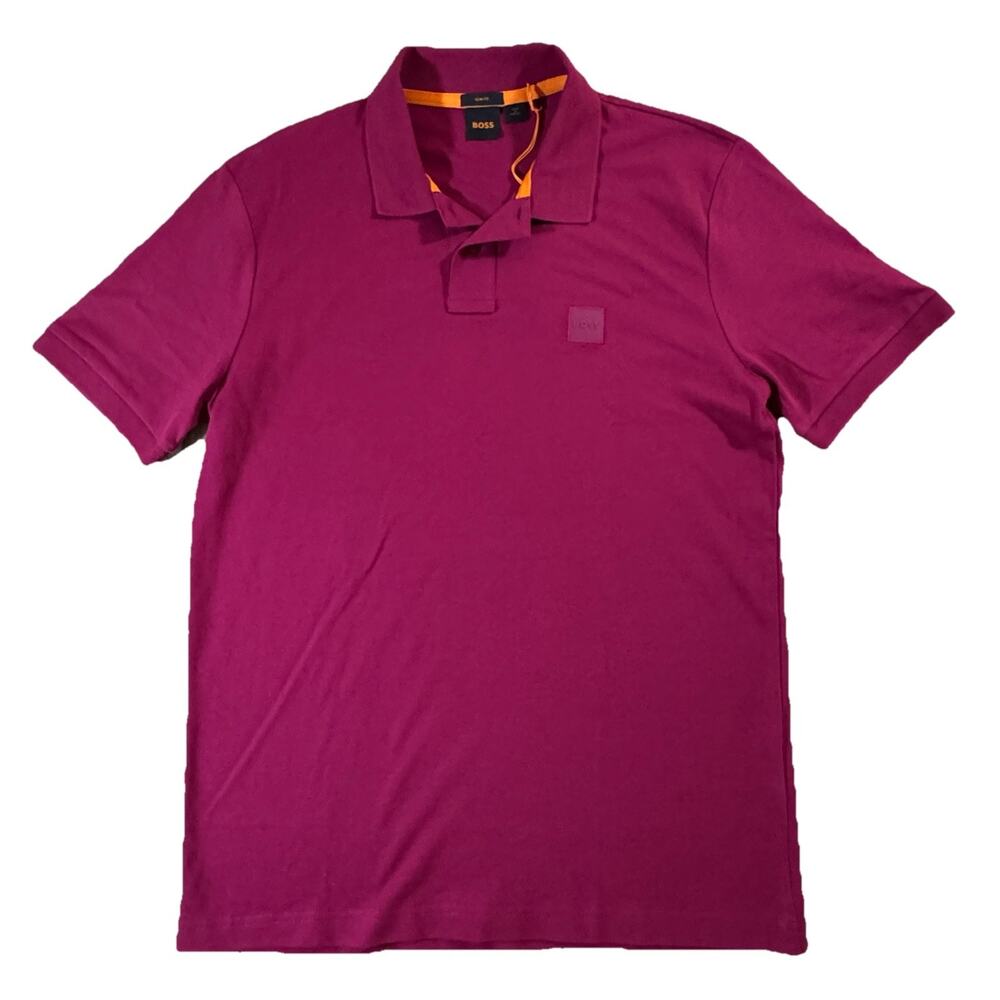 BOSS Men’s Slim Fit Passenger Polo Shirt Deep Pink Size L NWT